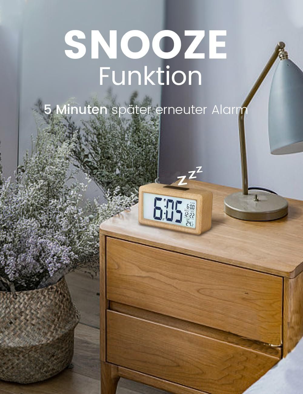 Sveglie: Digital Wecker aus Holz Mit Großer LCD Display – Nuovo (secondo la descrizione) da Thun venduto da nuonuo 3