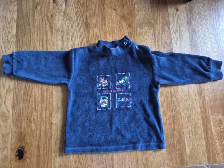Blauer Pullover Gr. 74/80, Velours