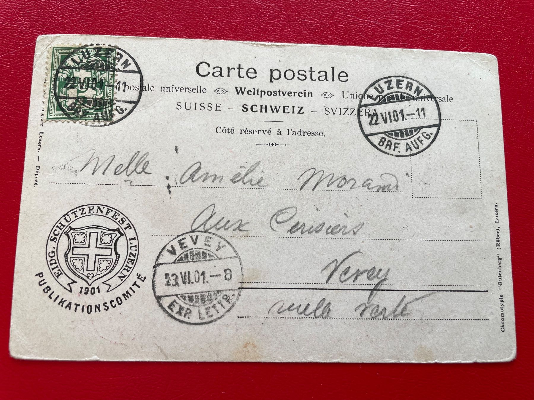 Ansichtskarten: 1901 Eidgenössisches Schützenfest Luzern – Gebraucht aus St-Légier-Chiésaz von Theo006 1
