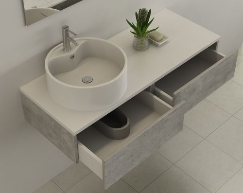 Mobili per bagno: Badset BIEL Lavabo Badmöbel Betonoptik – Nuovo e nell'imballaggio originale da Herbertingen venduto da jet-line-e-trade 3