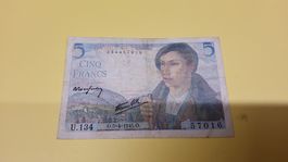 Seltene 5-Francs-Note "Banque de France" aus 1945, Top