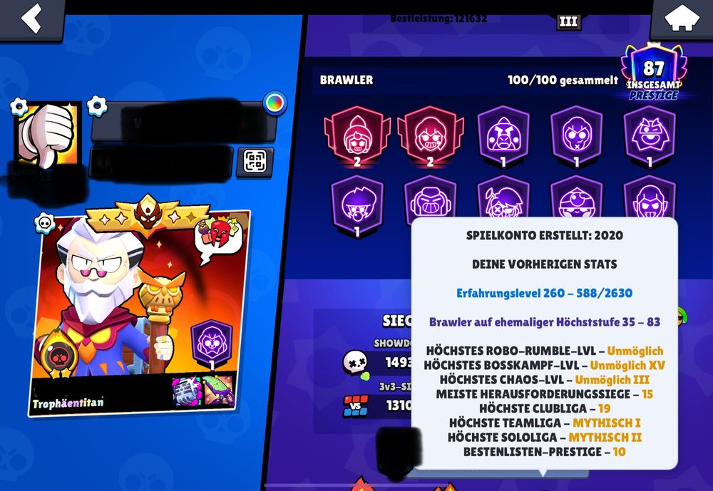Brawl Stars Account - 83 Rang 35 - 95 Pwr 11 - ALLE BRAWLER (Neu und ...