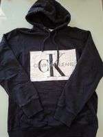 Sweat a capuche noir Calvin Klein Jeans avec grand logo