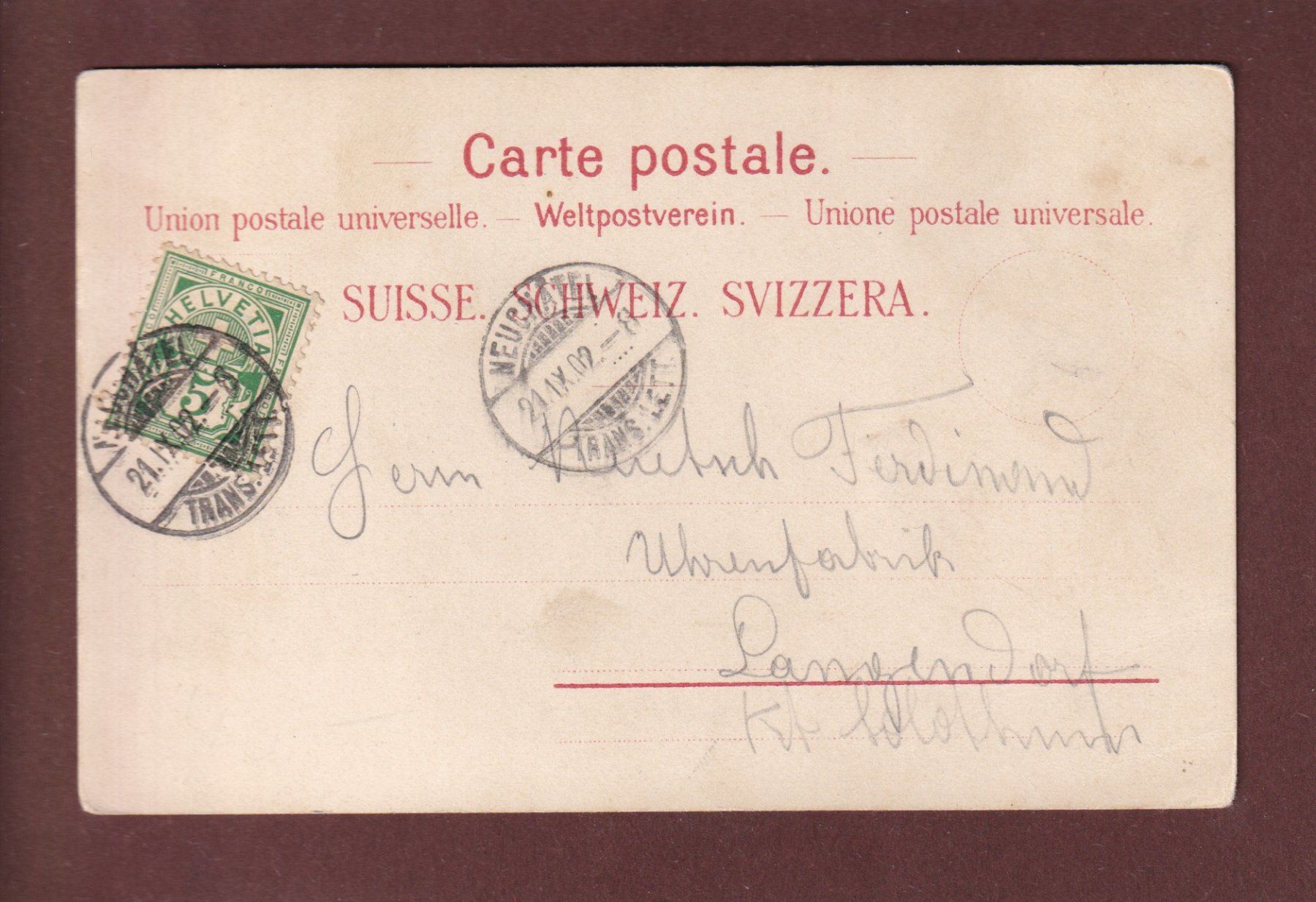 Cartoline postali: Souvenir de NEUCHÂTEL - 1902 // pli // – Usato da Pully venduto da nicecards 1