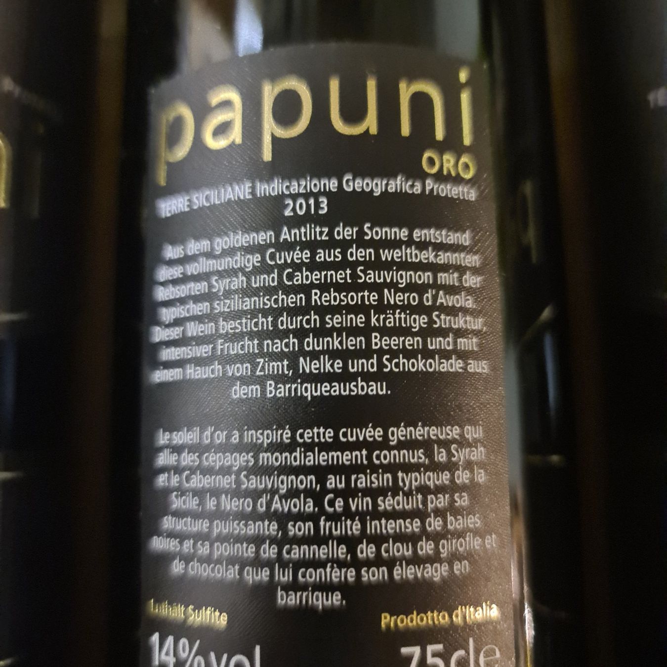 Vino: Papuni / Oro 213 – Usato da Hütten venduto da Edeli5 2