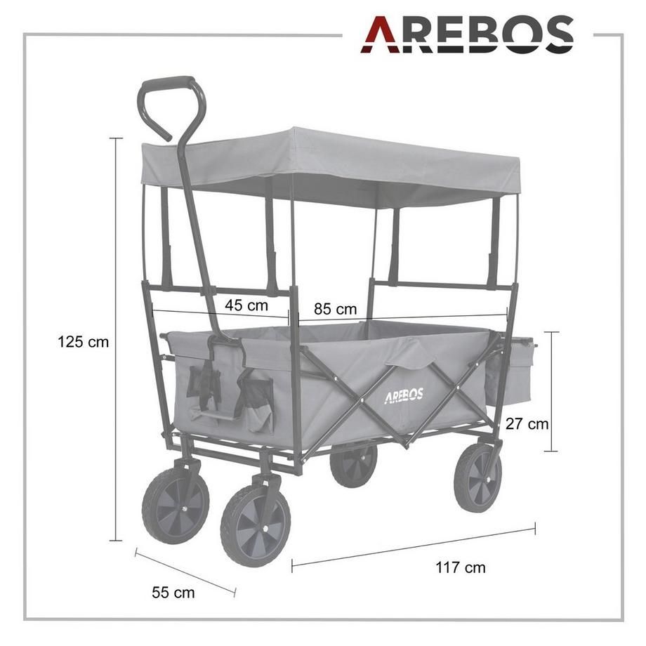 Carrelli di trasporto: Arebos Bollerwagen mit Dach - ECO - NEU - GRAU – Nuovo (secondo la descrizione) da Nebikon venduto da warendiscount 4