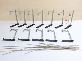 Märklin Oberleitung viele Guss Masten 407M & Fahrdraht H0