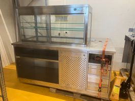 Kühlvitrine mit CNS-Tischabdeckung und Unterbau – Occasion
