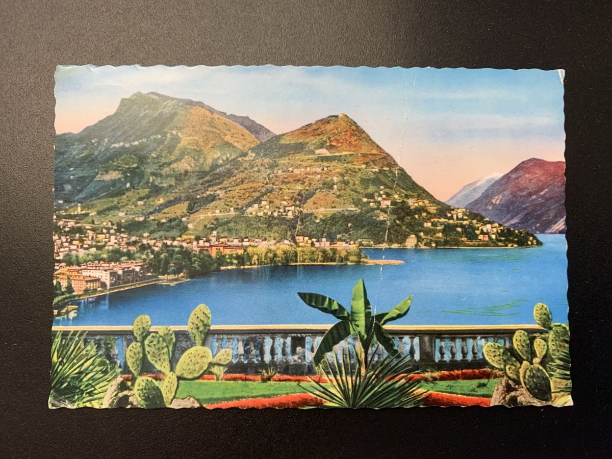 Ansichtskarten: Postkarte Lugano Monte Bré 1957 – Gebraucht aus Erlenbach ZH von Ritschly