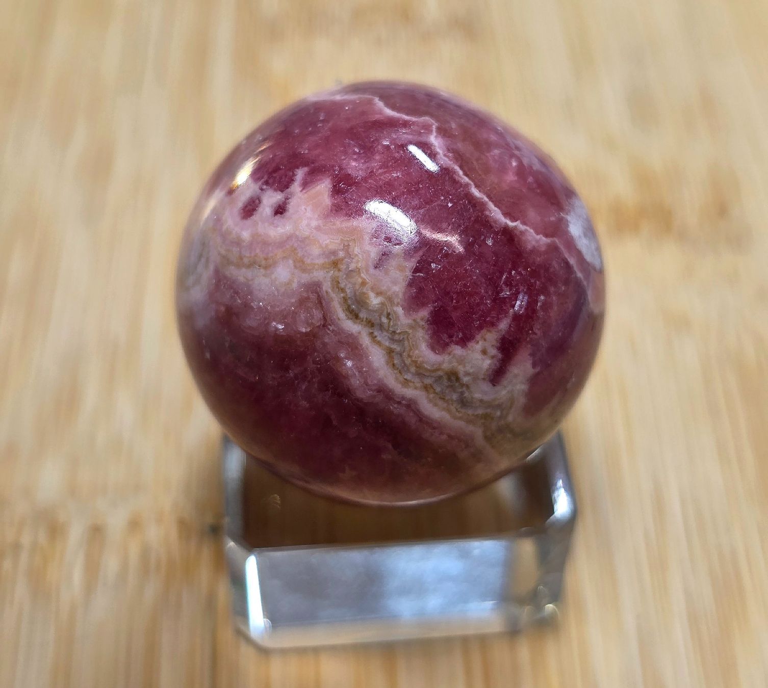 Mineralien & Heilsteine: Rhodochrosit Kugel A 29mm 44.36g – Neu und originalverpackt aus Matzingen von Shay_Crystalz