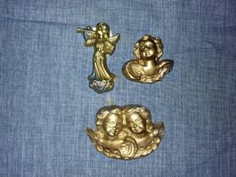 3er Set Goldene Weihnachtsengel zum Aufhängen