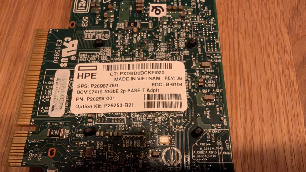 Hewlett Packard Lecteurs & Adaptateurs: 10Gbit Netzwerkkarte "HPE BCM57416", 2x RJ45, 10Gb, PCI-E 8x – D'occasion à Therwil par alphatrianguli 1