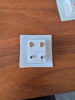 Edelstahl Ohrstecker mit blauen Kristall ungetragen