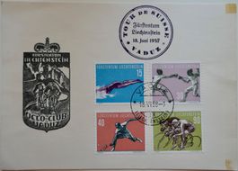 Rar! Postkarte der Durchfahrt  Tour de Suisse Liechtenstein