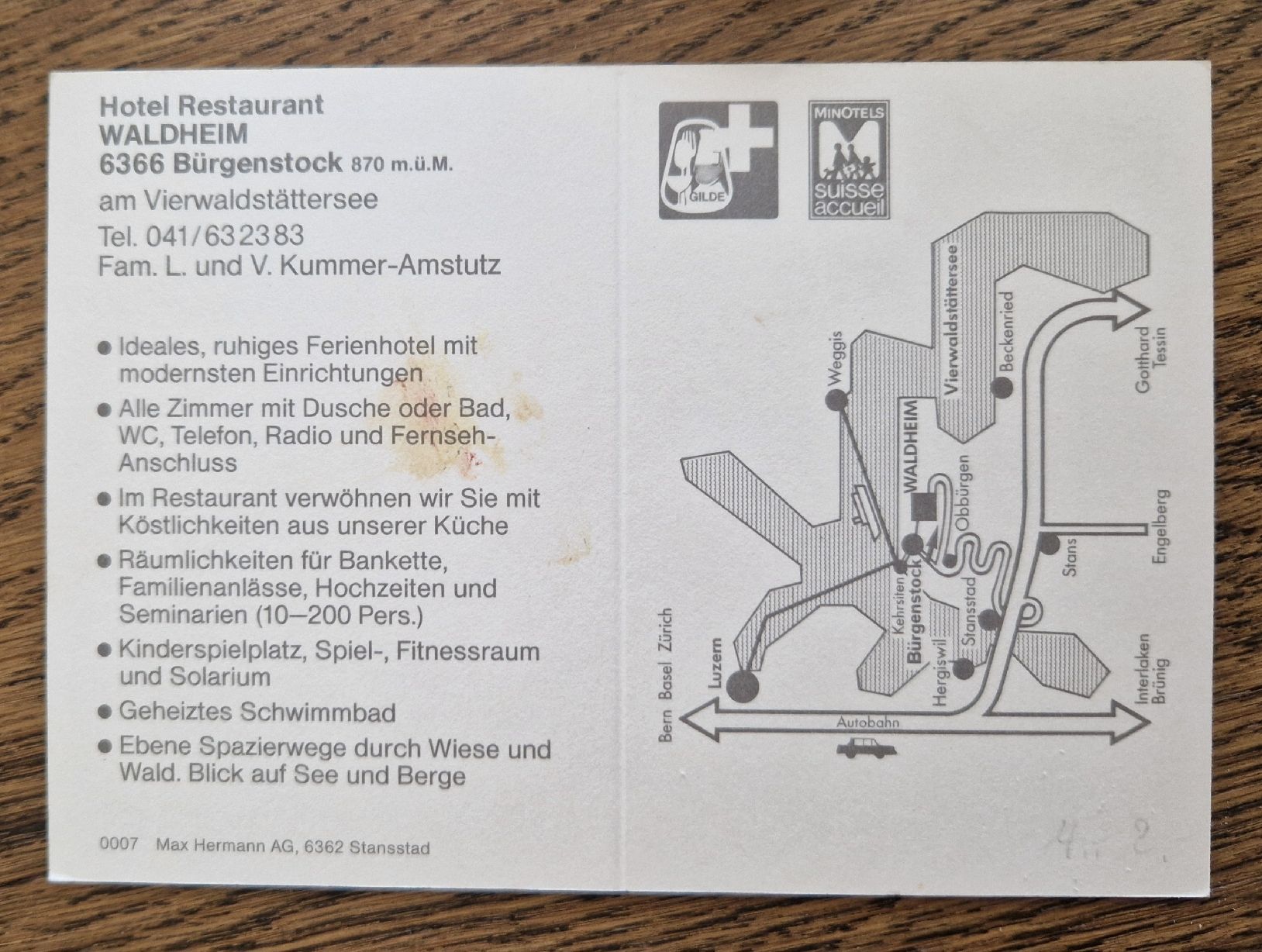Cartoline postali: ehem. Hotel Restaurant Waldheim Bürgenstock – Usato da Ebikon venduto da Donar50 1