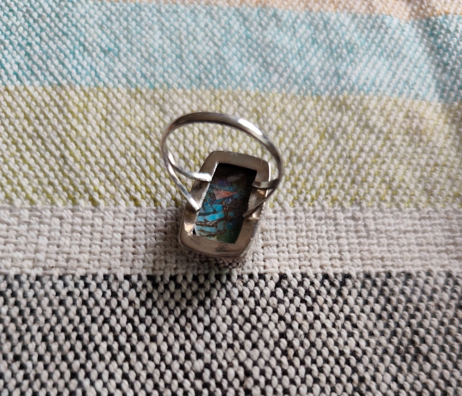 Bagues: Multi Mosaik Türkis Stein Silber gr 53 – D'occasion à Laufen par Buh-Ding 1