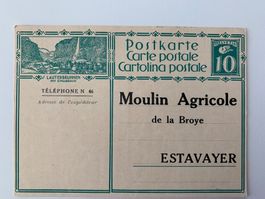 Vorfrankierte Postkarte für Bestellungen der Moulin Agricole