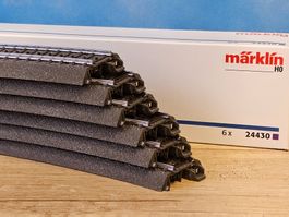 6 x Märklin 24430 _ C Gleis Gebogen R4 573mm _ OVP _ Spur H0