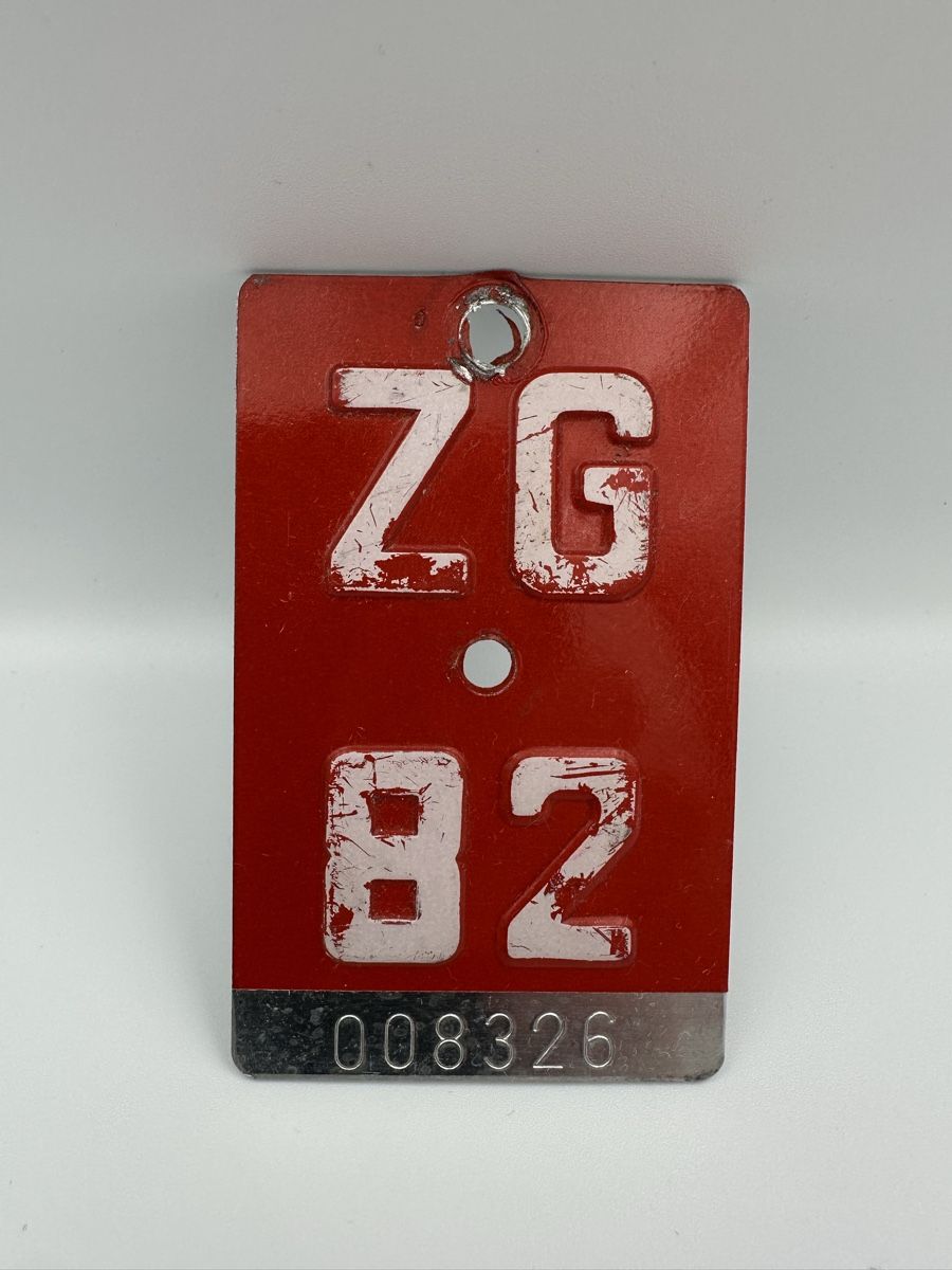 Insegne: Velonummer ZG 82 – Usato da Schwende venduto da weesli