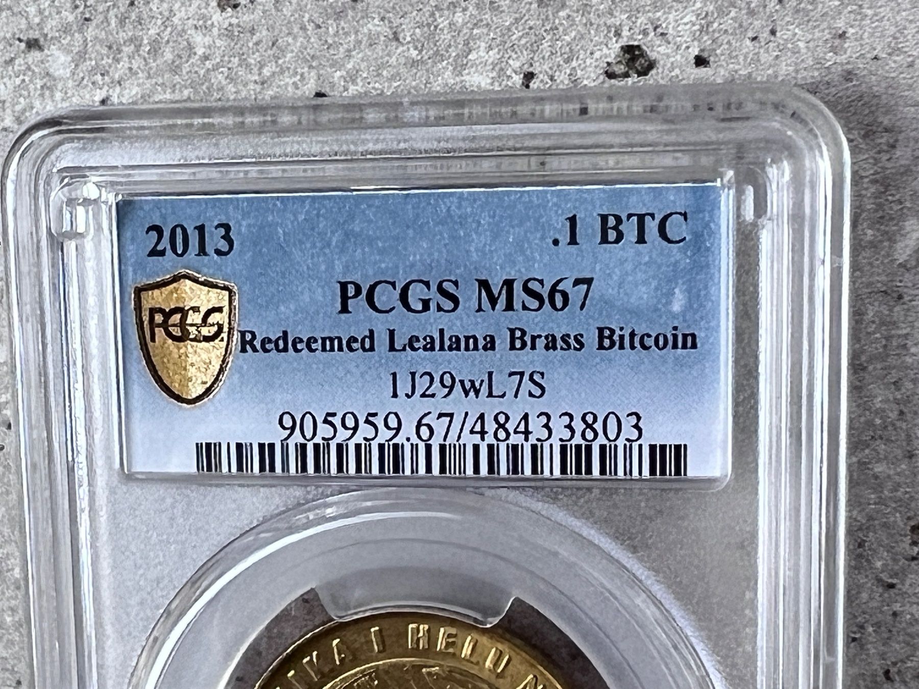 0.1 Bitcoin Lealana Physical Münze 2013 PCGS MS67 Zertifik (Neu (gemäss  Beschreibung)) in Zurich für CHF 5000 – mit Lieferung auf Ricardo kaufen