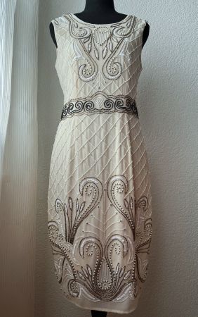 Damen Kleid/Cocktailkleid, mit Perlenstickerei, neu