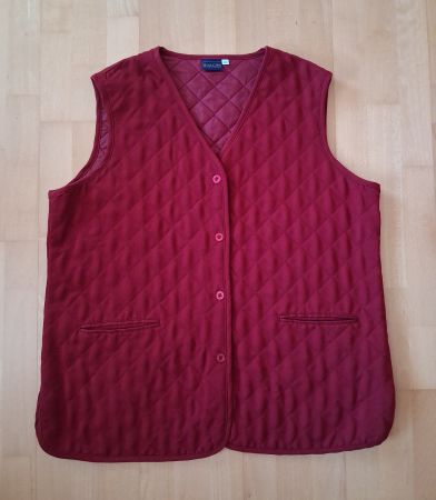Steppweste Damen, Viskose, dunkelrot, Gr.50, Top Zustand
