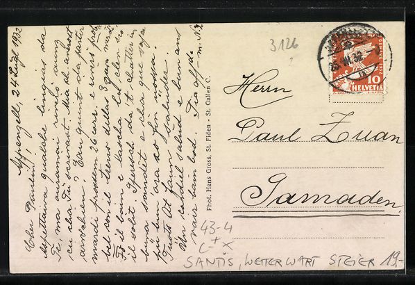 Cartes postales: Säntis, Wetterwart Steier mit Schäferh – D'occasion à Berlin par bartko-reher 1