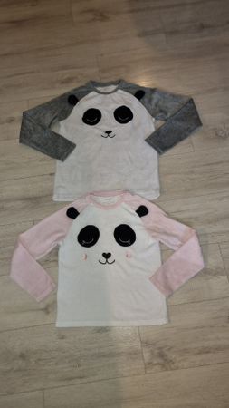 Panda Oberteile  2 Stück, 146  Langarm Manor Plüsch