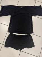 Pigiama estivo nero con pizzo, taglia M - sexy!