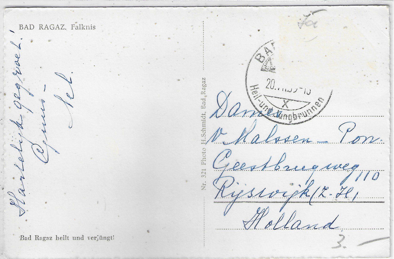 Cartoline postali: Bad Ragaz - Falknis – Usato da Ettingen venduto da Kartenplanet 1