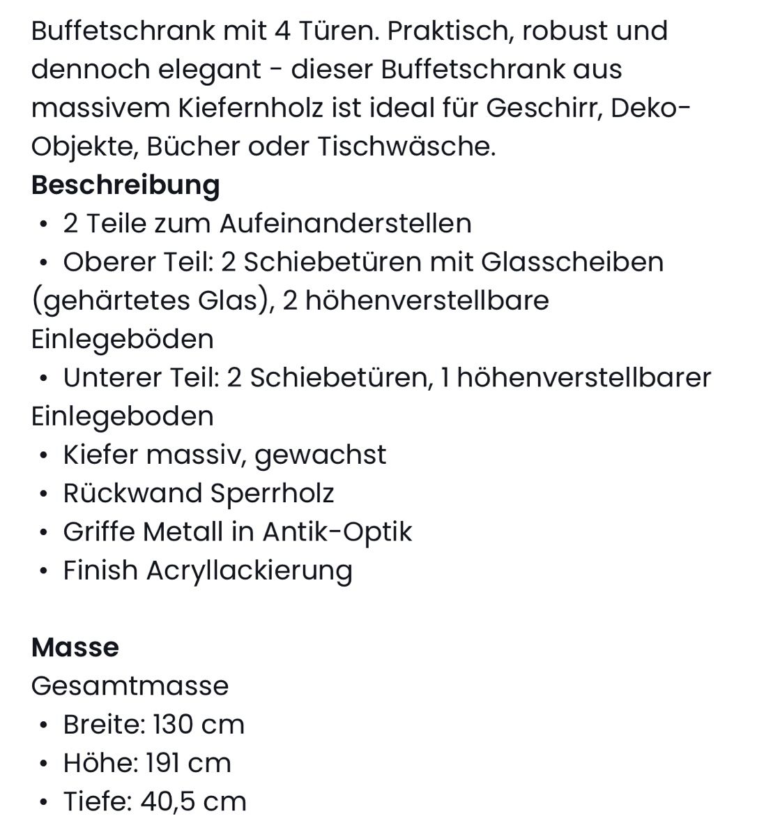 Credenze: Buffetschrank, massive Kiefer und Sperrholz – Nuovo (secondo la descrizione) da Hirzel venduto da lobo_r2d2 6