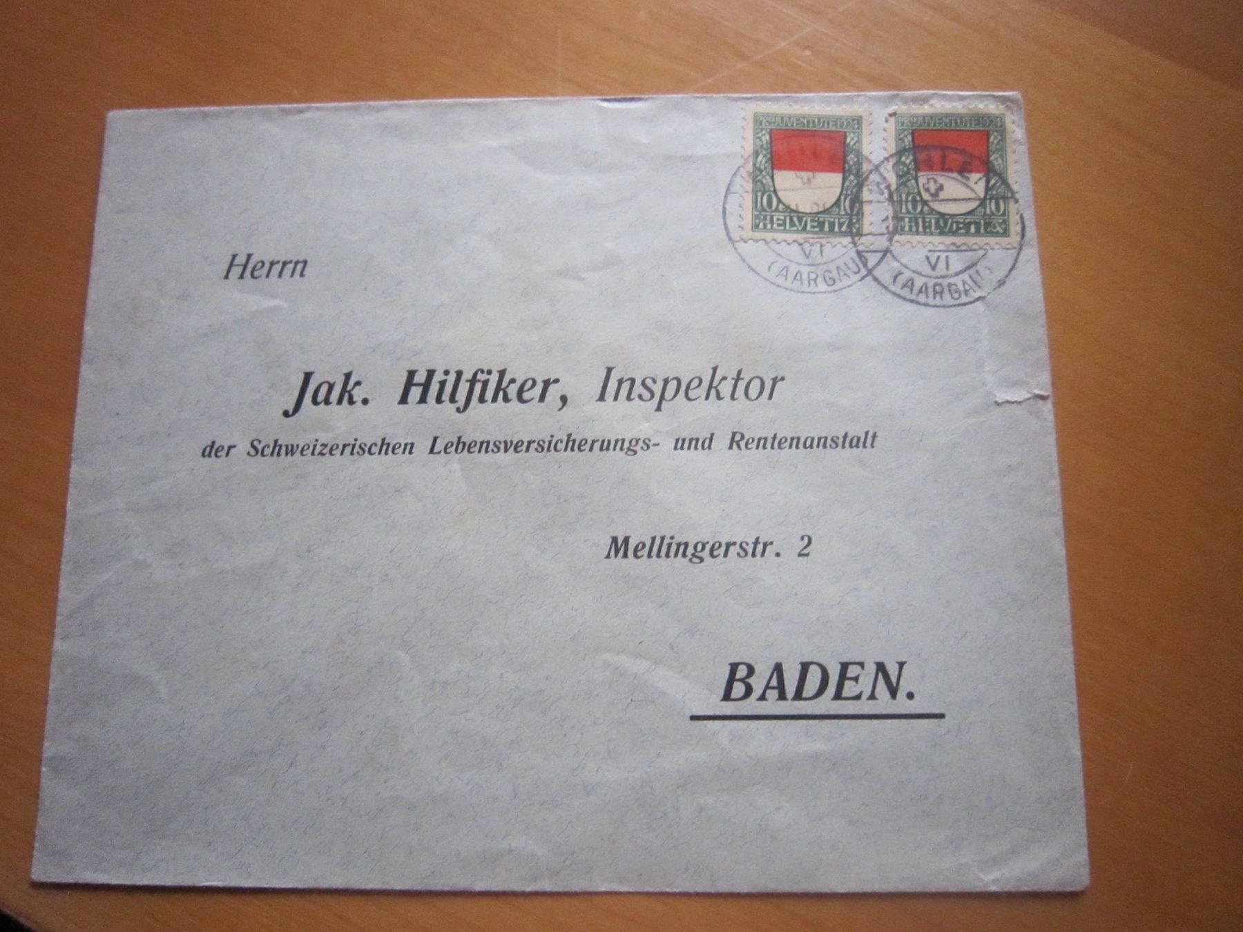 Tutti i francobolli: PJ 1924 Marken Solothurn auf Brief – Usato da Gordola venduto da Polentaefung