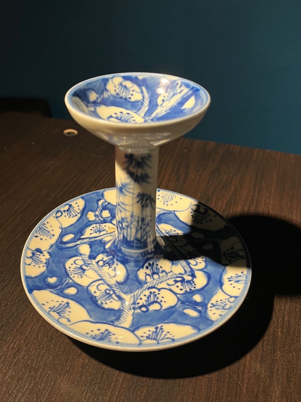 Portacandele: Chinesischer Kerzenständer, blau-weiss Dekor – Nuovo (secondo la descrizione) da Bärschwil venduto da Quadili