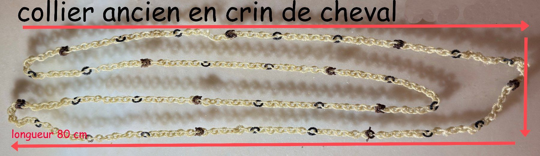 Catenine: Collier ancien en crin de cheval  – Usato da Onex venduto da Tonihart 1