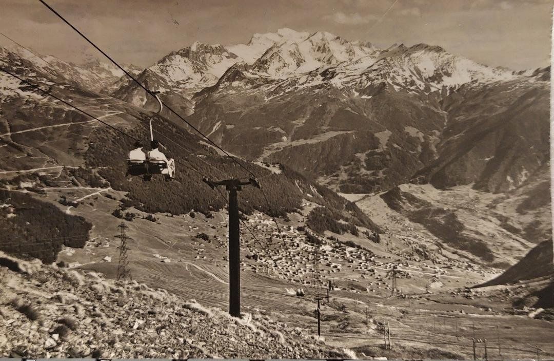 Ansichtskarten: VERBIER et les Combins - Vus de Savoleyres - 1963 – Gebraucht aus Delémont von Domdom1
