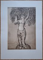 Paul Freiburghaus Litho EA "Die Frau im Baum, Akt" signiert