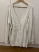 Weisser Cardigan Oversize mit Pailetten L/M