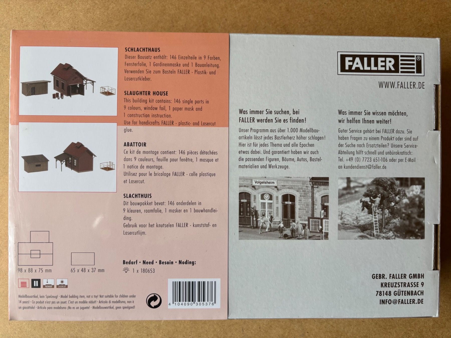 Faller Modellini di ferrovie: Faller 130537 Schlachthaus – Nuovo e nell'imballaggio originale da Hauterive NE venduto da eriamch 1