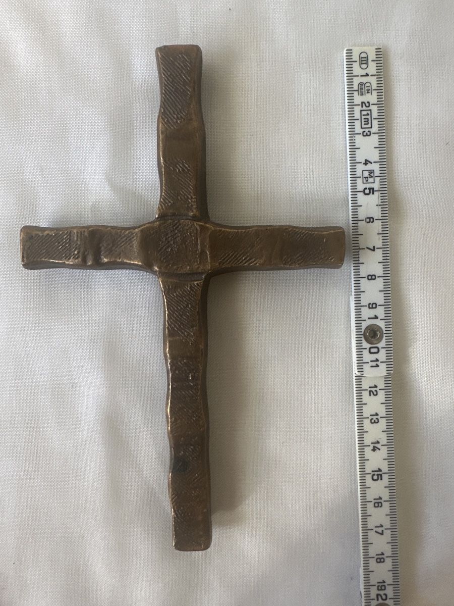 Sculture & Statue: Wandkreuz Bronze oder Messing Kreuz Vintage Deko 17 cm – Usato da Zürich venduto da Chaeffeler 2
