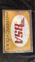Vintage BSA Motorcycles Blechschild - Ein Muss für Sammler!