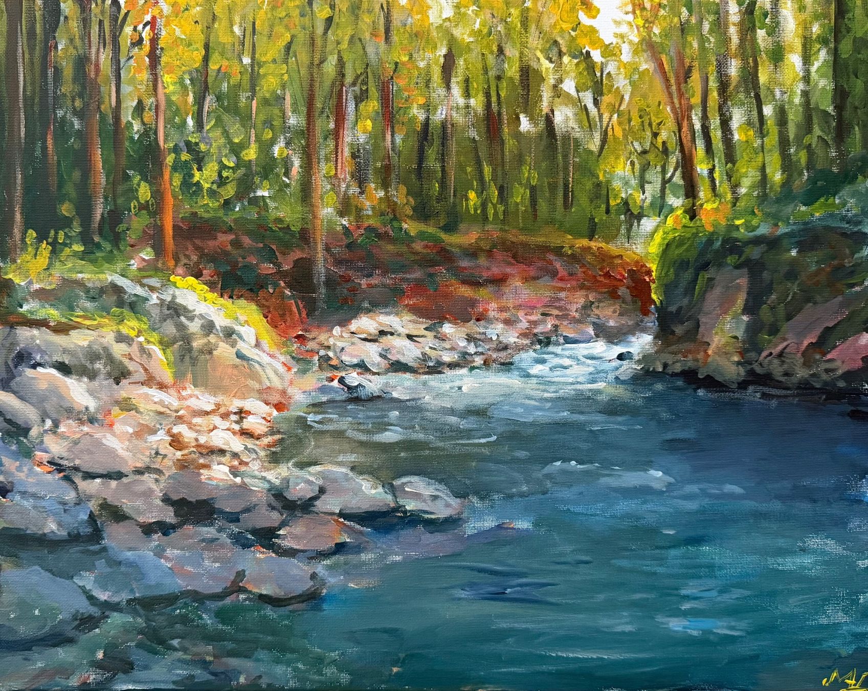 Tableaux: Wald Bach Landschaft 40x50cm – Neuf avec emballage d'origine à Pfäffikon SZ par Andrei_Moro_Kunst