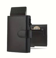 Neue Smart Wallet Herren aus Carbonfaser-Leder (Schwarz)