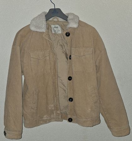 Cordjacke mit Teddyfellkragen Grösse 34