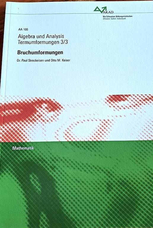 Libri: AA 106 Algebra  Bruchumformungen – Usato da Bern venduto da Grossenbacher2