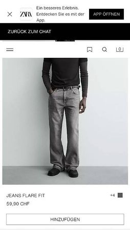 Zara Flared Jeans Grau Gr. 42 - Neuwertig!