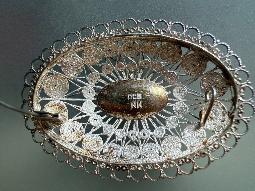 Broches & Aiguilles: Brosche oval Silber 800 filigrane Gestaltung – D'occasion à Therwil par Brocki-Therwil 6