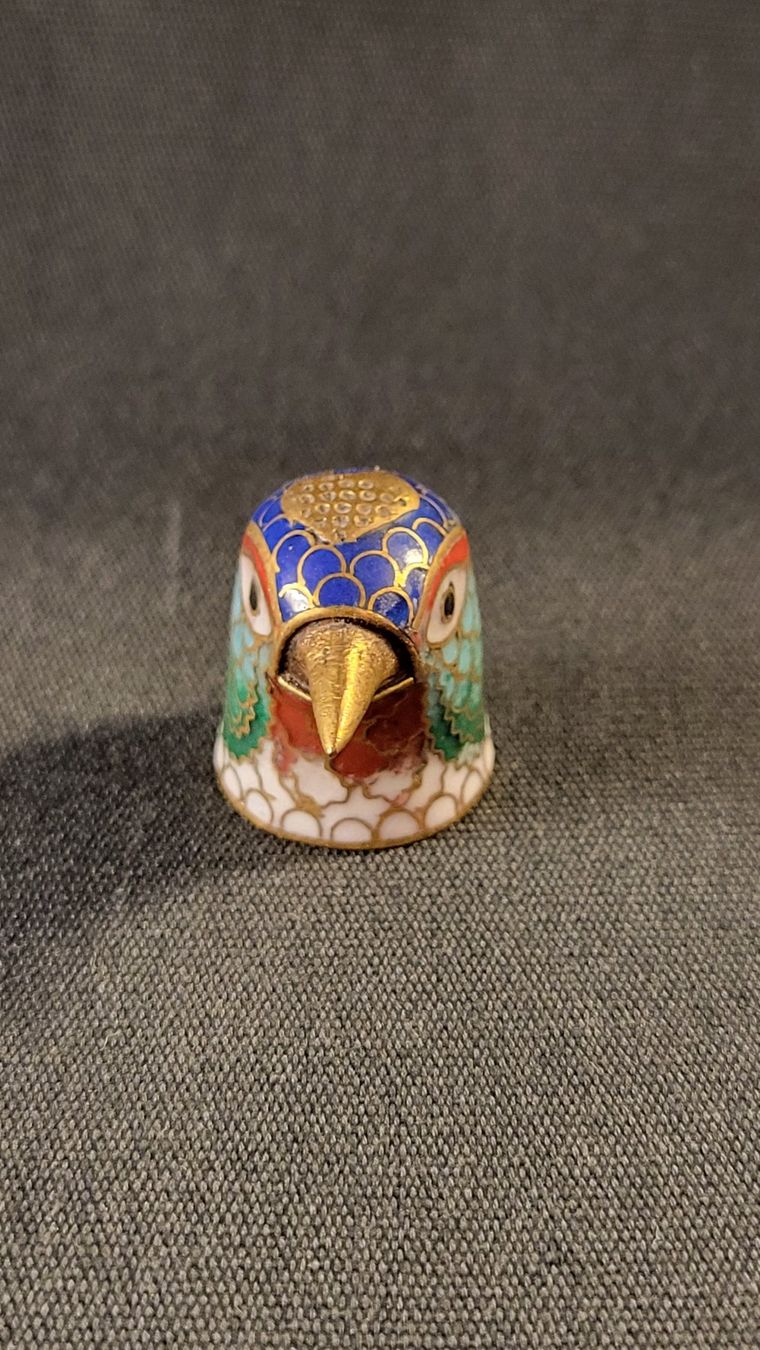 Statuette: Cloisonne-Fingerhut Vogel – Usato da Basel venduto da spinne02 1