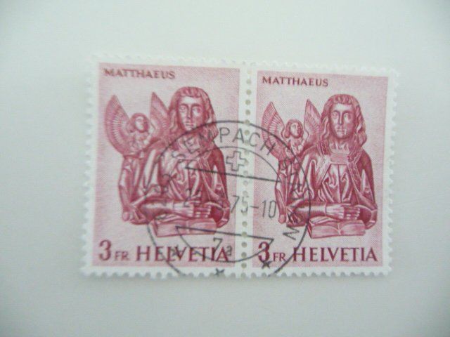 Tous les timbres: 1961  2x 2er Evangelist Matthäus  Fr. 3.00 – D'occasion à Kloten par zimboida