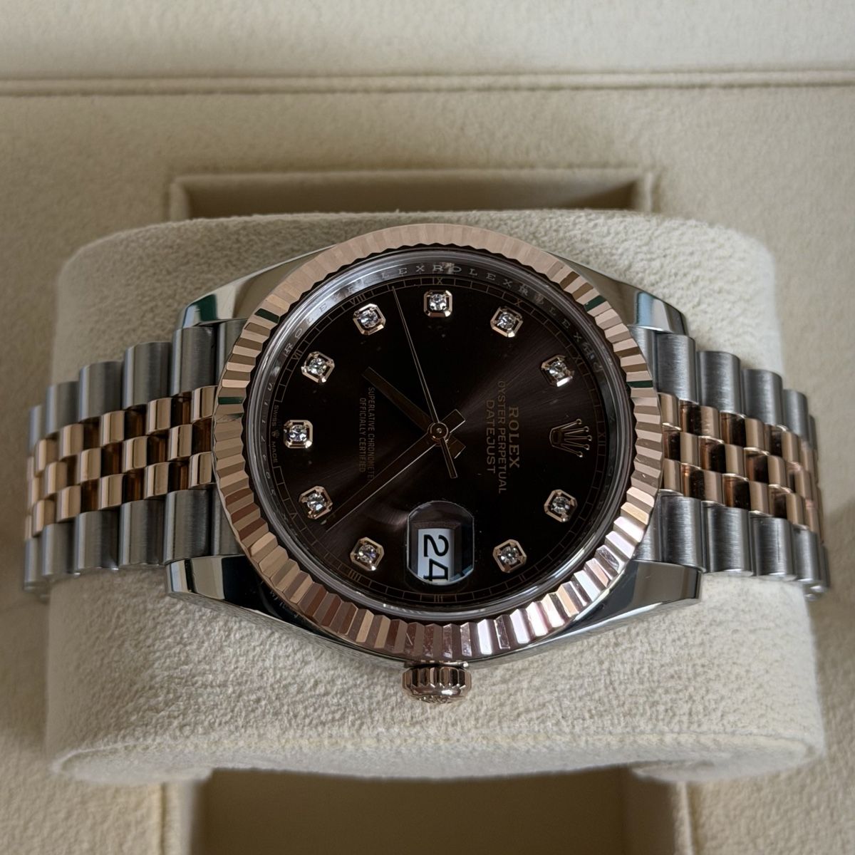 Rolex Orologi: Rolex Datejust 41 Chocolate Diamond 2023 – Usato da Zizers venduto da Taktgeber 1