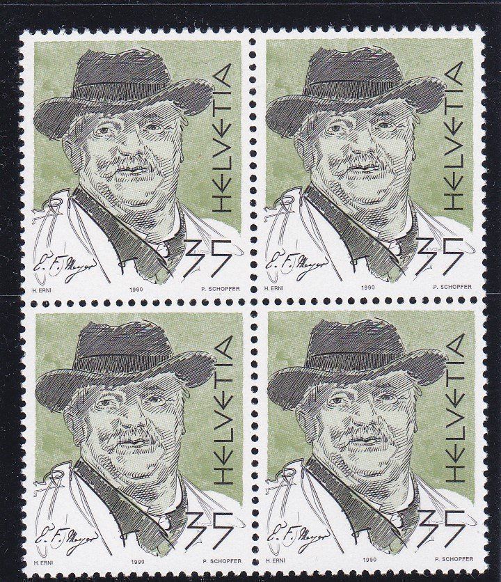 Tutti i francobolli: Postfrisch 4er Block Porträts 1990 – Nuovo (secondo la descrizione) da Schliern b. Köniz venduto da joni20